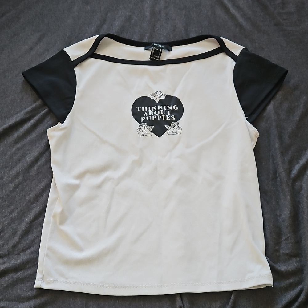 Forever 21 Black and White Graphic Tee